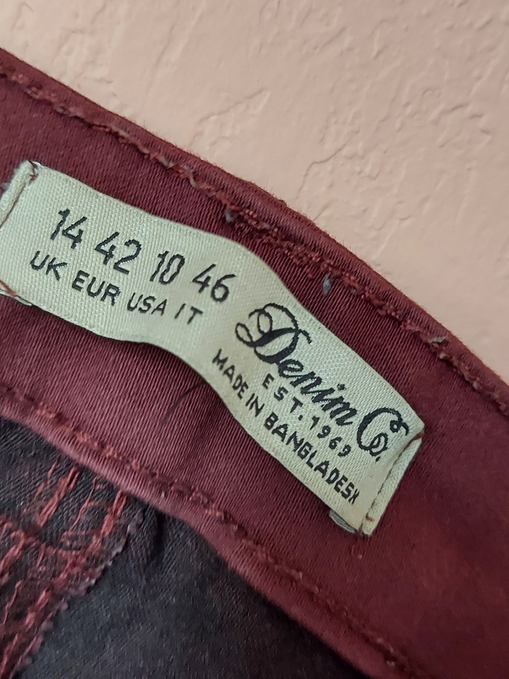 Denim&Co Women's Wine Red Jeans